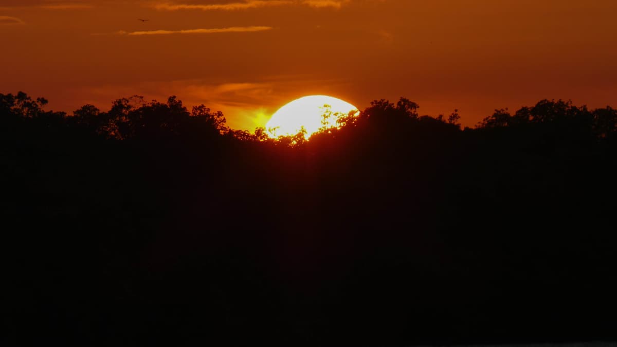 Coucher de soleil sur le Commewijne, au Suriname